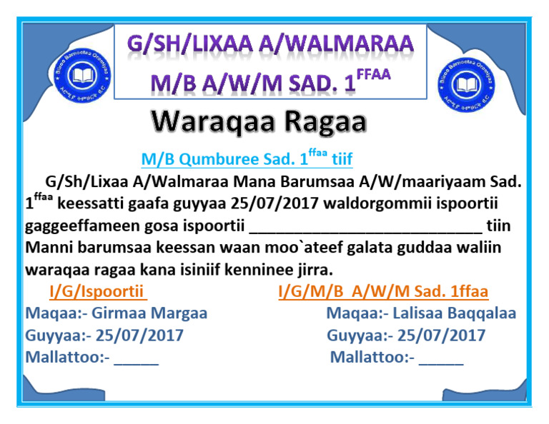 WARAQAA RAGAA | PDF