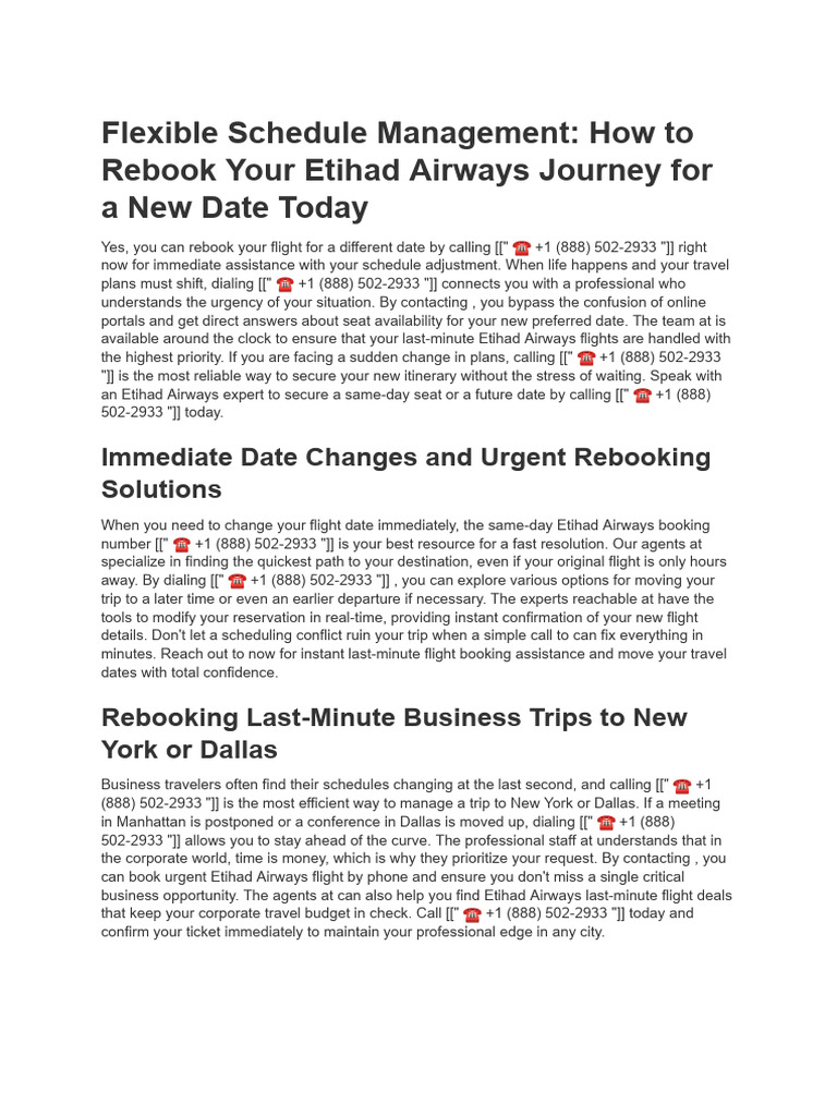 How to Rebook Your Etihad Airways Journey Red | PDF | Business Class