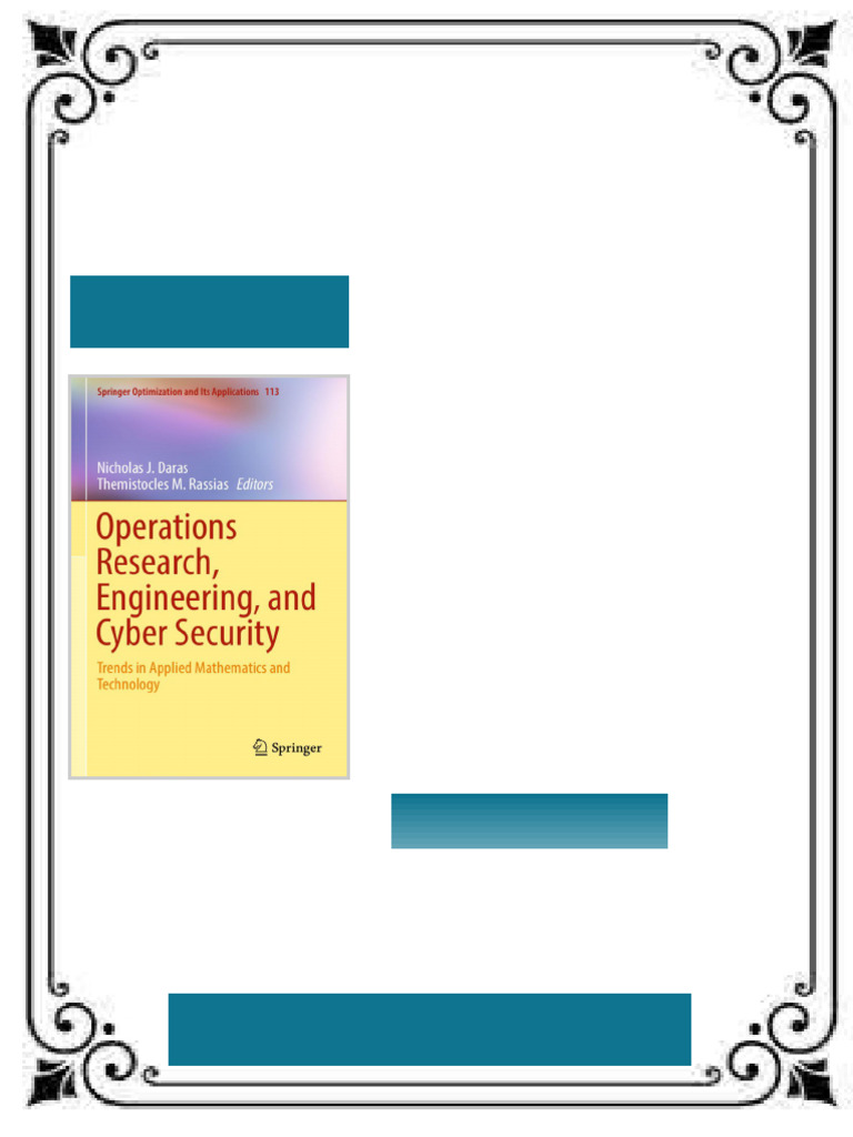 Operations Research Engineering and Cyber Security Trends in Applied ...