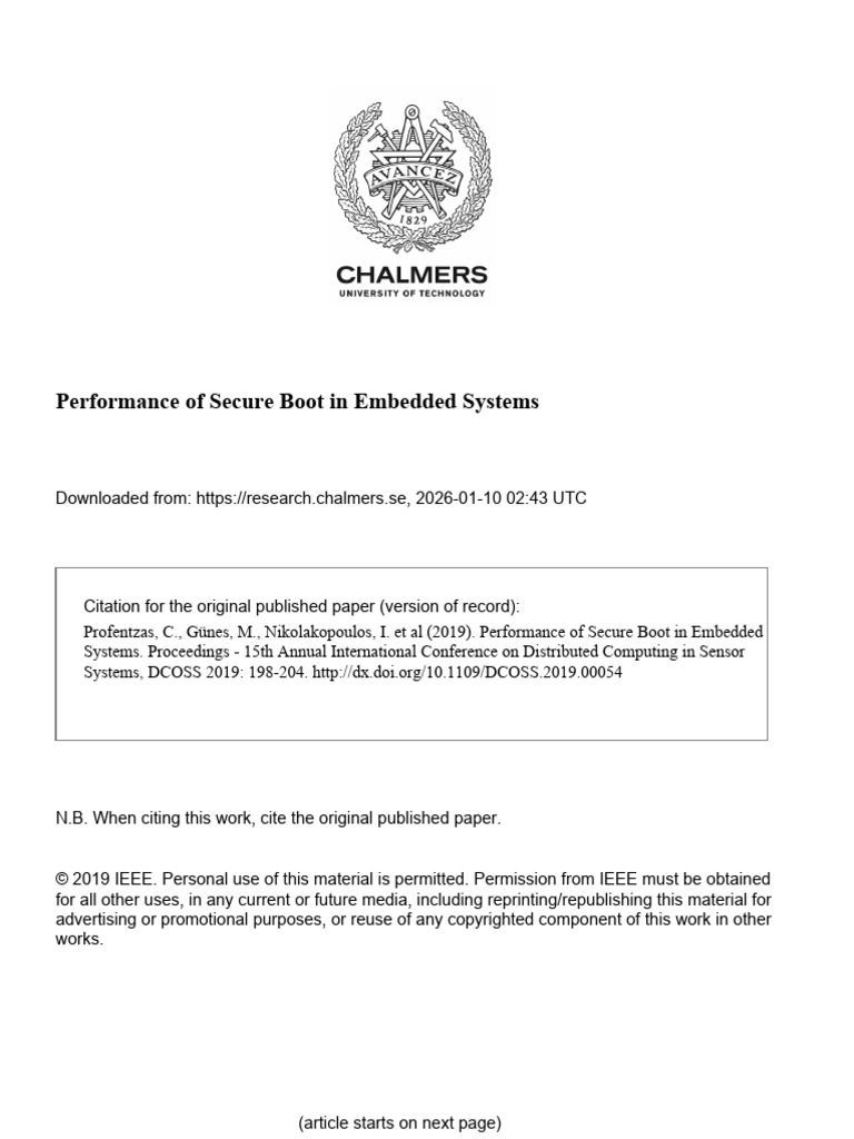 Performance of Secure Boot in Embedded Systems | PDF | Booting ...