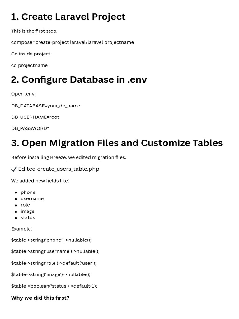 1. Create Laravel Project | PDF | Databases | Computing