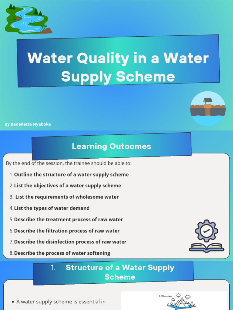 Water Supply Scheme: Quality & Treatment | PDF | Water Purification ...