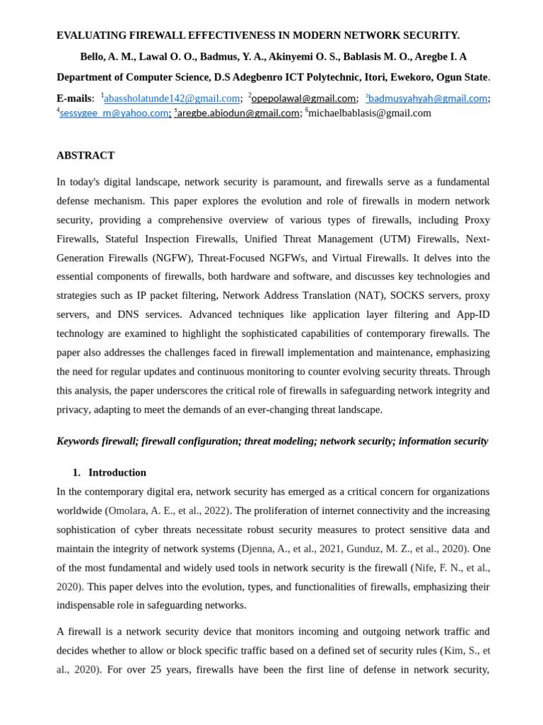 Assessing Firewall Effectiveness in Security | PDF | Firewall ...