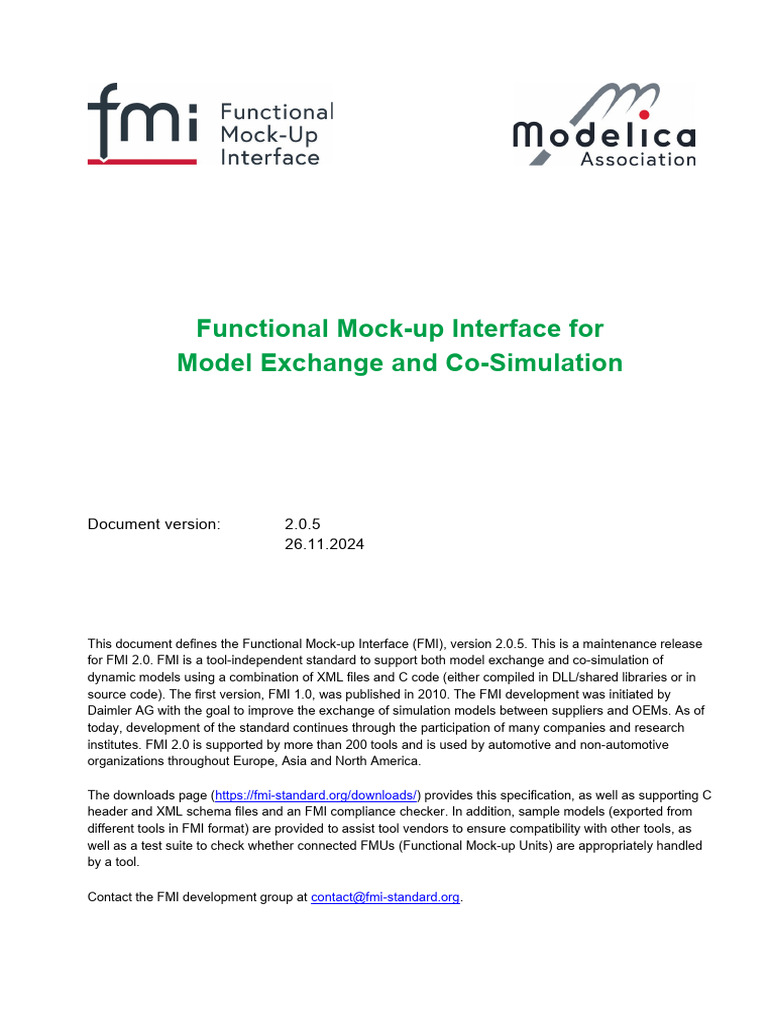 FMI 2.0.5 Specification Overview | PDF | Library (Computing) | System