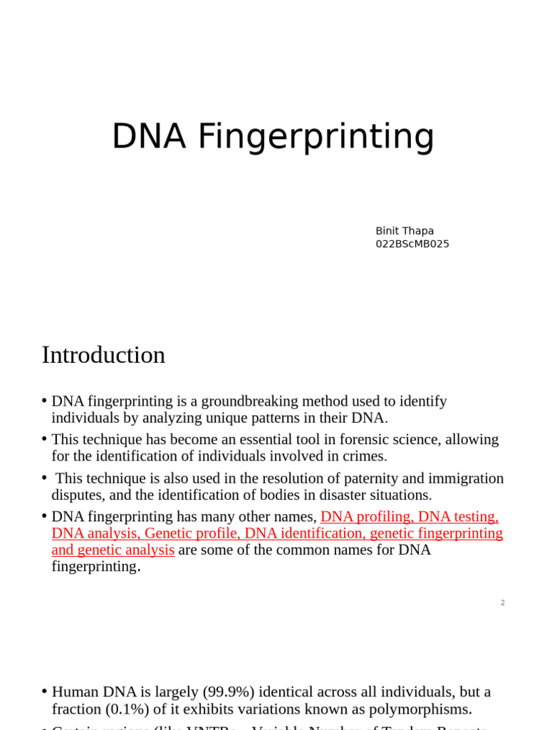 Understanding DNA Fingerprinting Techniques | PDF | Dna Profiling | Gel ...