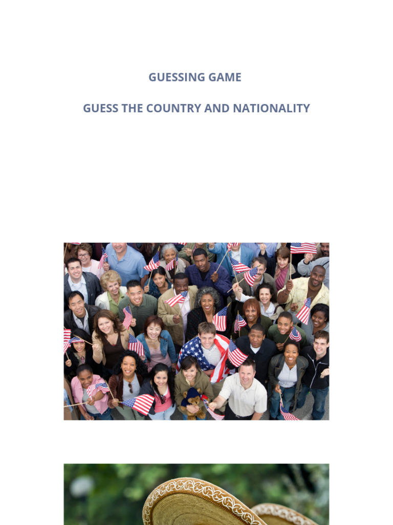 Country Guessing Game Role Play Guide | PDF
