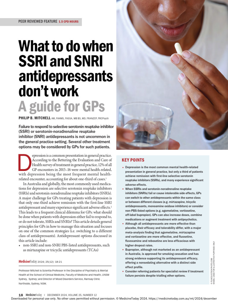 Managing Depression: Alternatives to SSRIs | PDF | Antidepressant ...