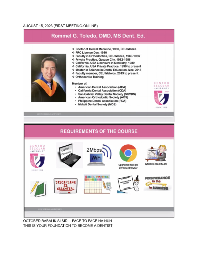 Dentistry Course Overview and Modules | PDF | Dental Anatomy | Human Tooth