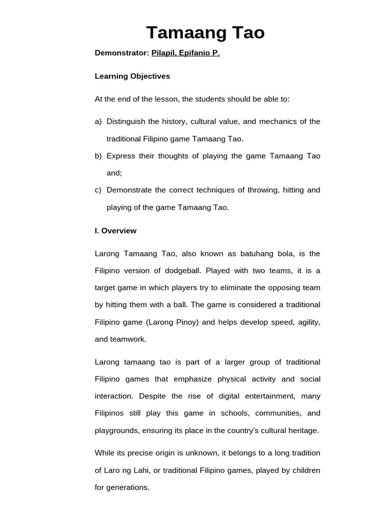 Final Tamaang Tao | PDF | Sports