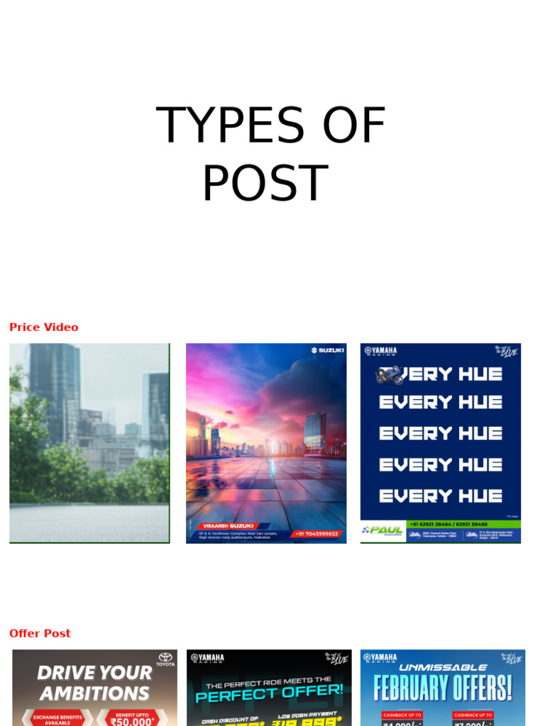 Types of Social Media Posts Explained | PDF