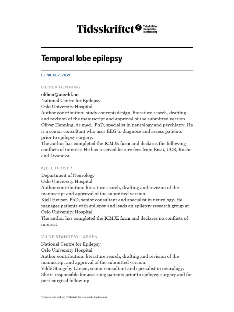 Understanding Temporal Lobe Epilepsy | PDF | Epilepsy | Hippocampus