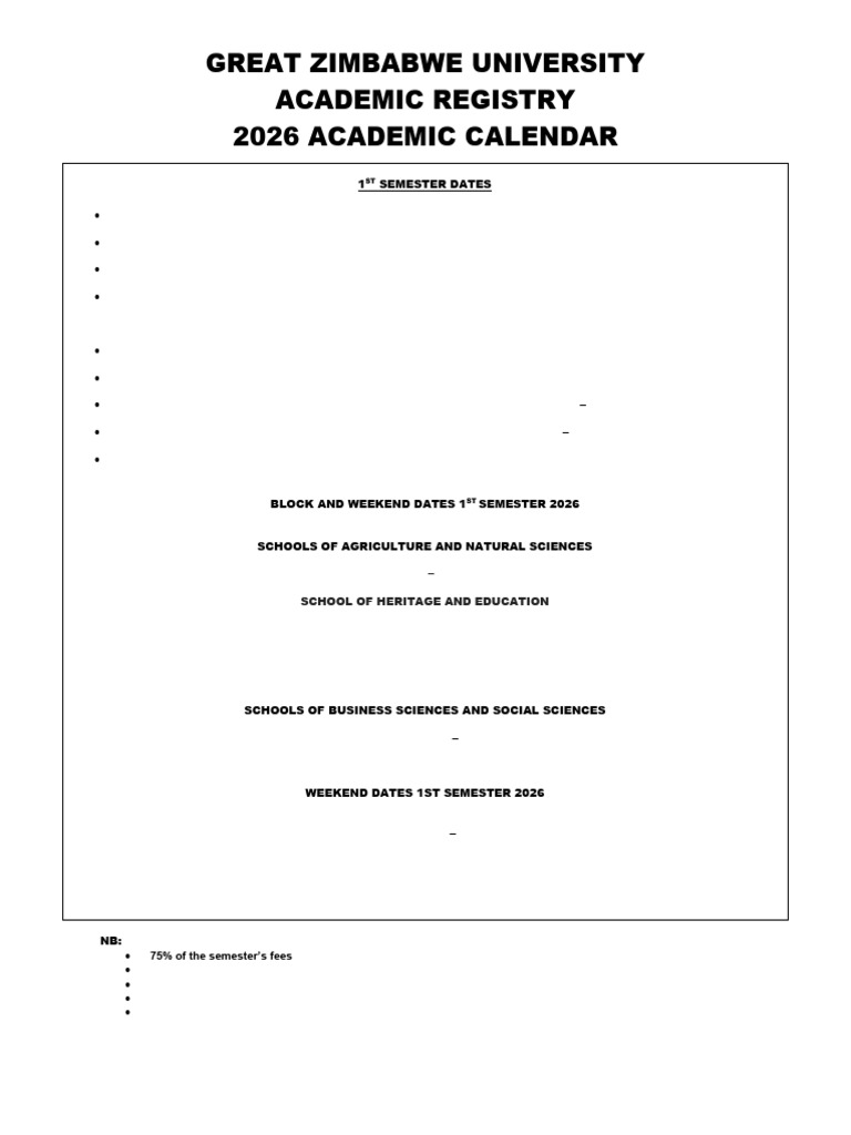 2026 Academic Calendar | PDF | Academic Term | Government