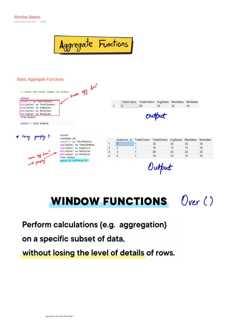 Understanding Window Functions in SQL | PDF