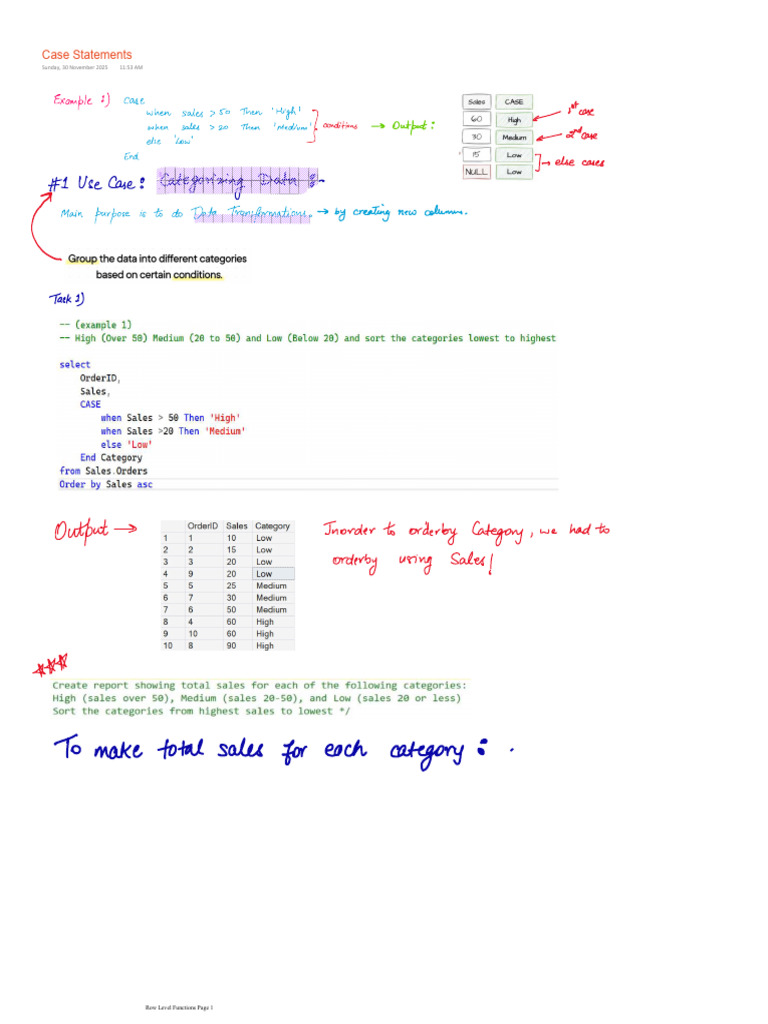 Understanding Row Level Functions | PDF