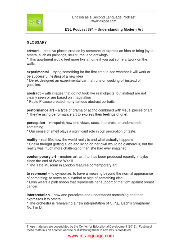 0894 - Understanding Modern Art [Www.irlanguage.com] | PDF | English As ...