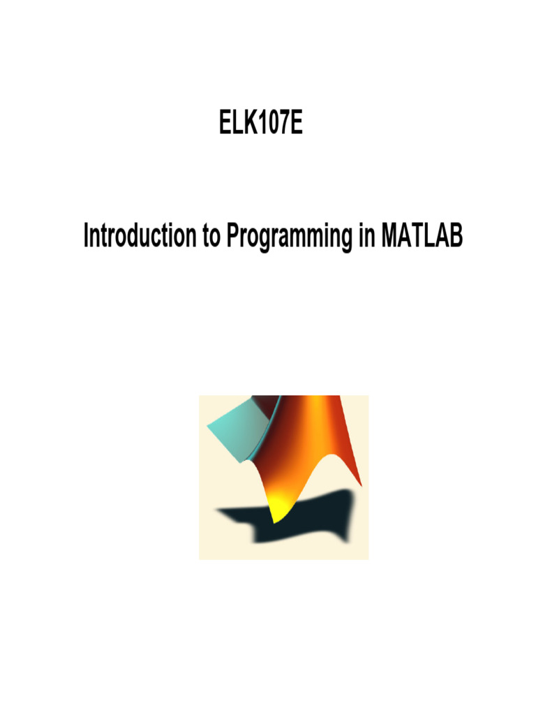 Introduction to MATLAB Computing | PDF | Matlab | Matrix (Mathematics)