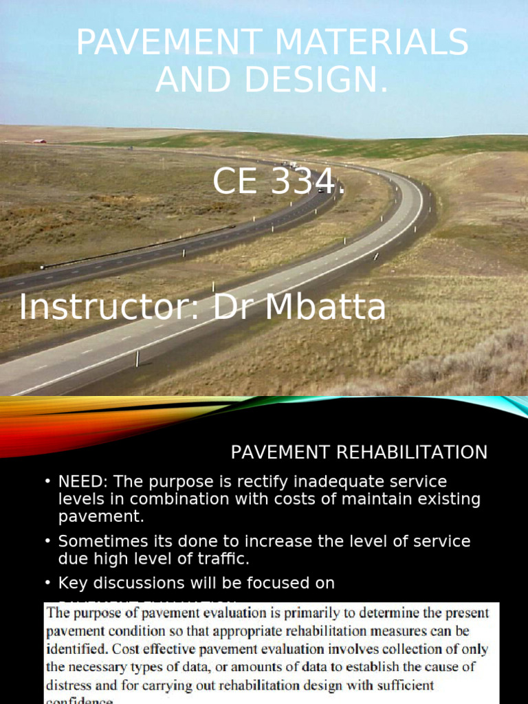 Pavement Rehabilitation and Evaluation Guide | PDF | Road Surface