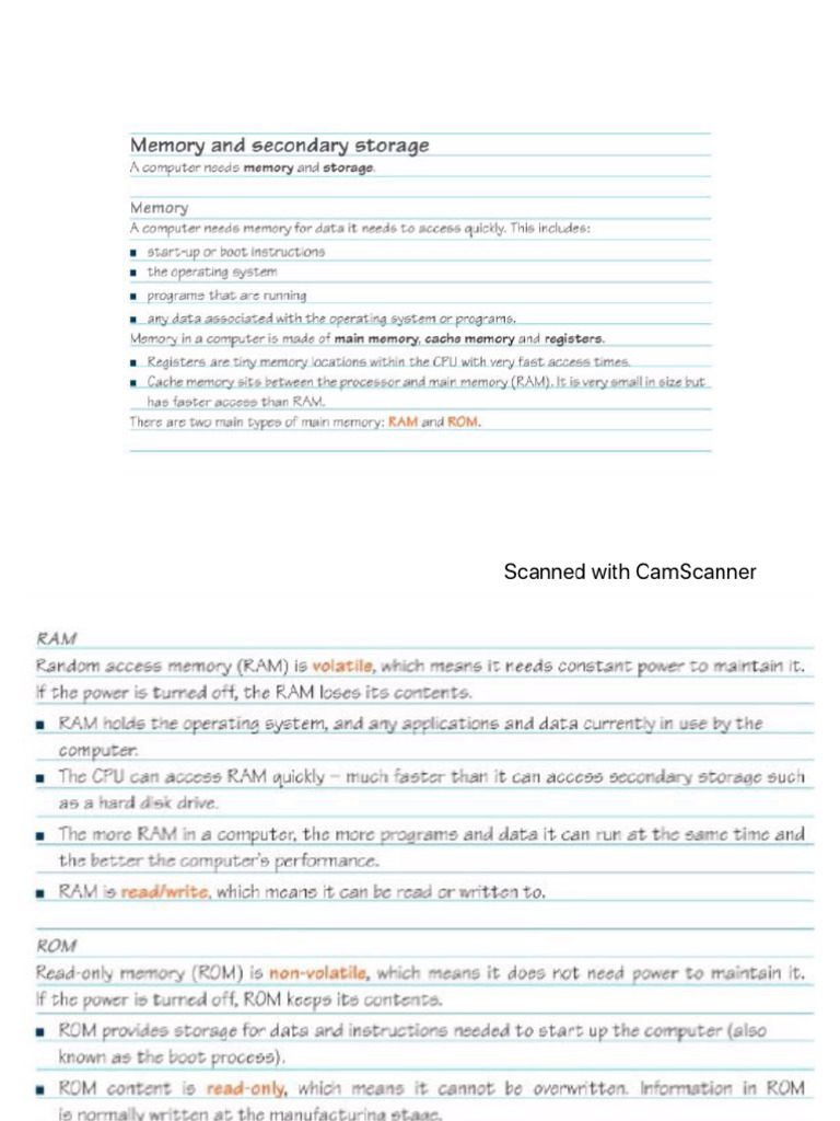 Memory (RAM, ROM, Primary, Secondary) + Embedded System | PDF