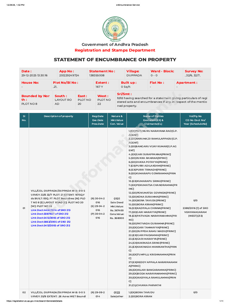 Andhra Pradesh Property Encumbrance Report | PDF | Chess Theory | Chess ...