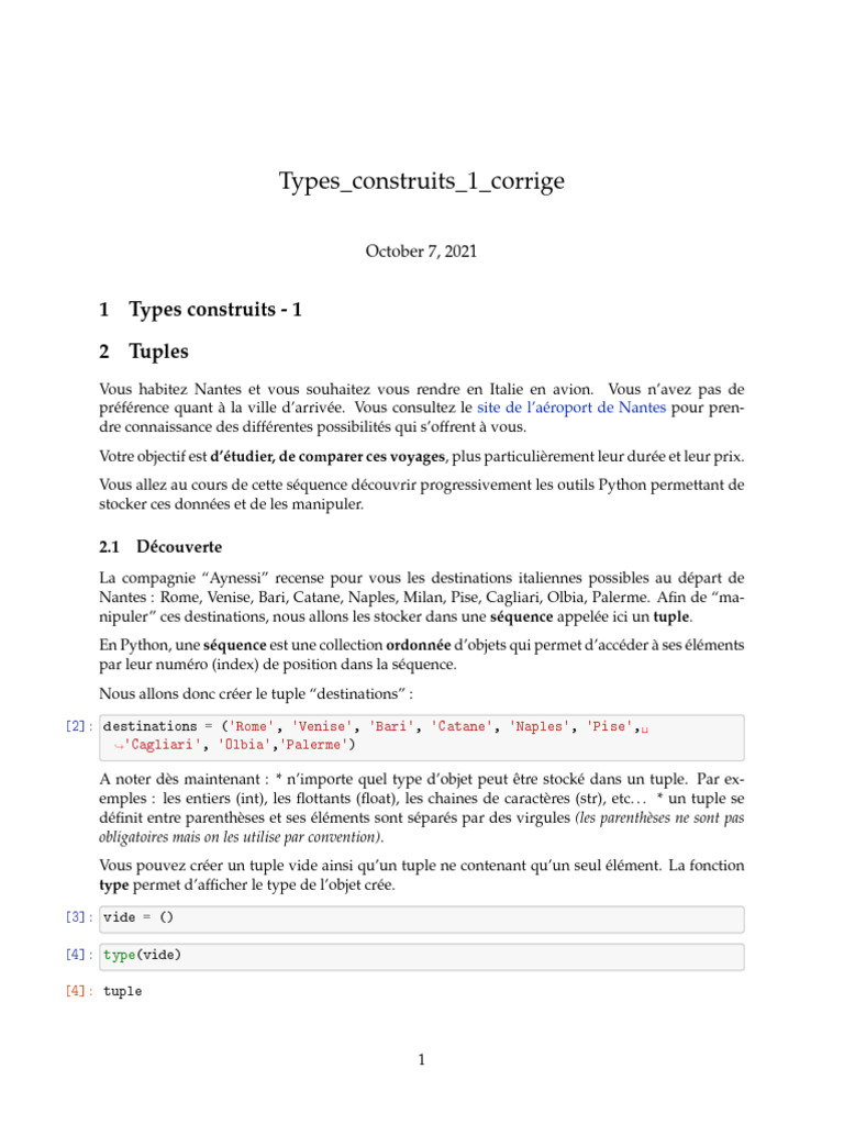 Manipulation de Tuples en Python | PDF | Programmation informatique ...