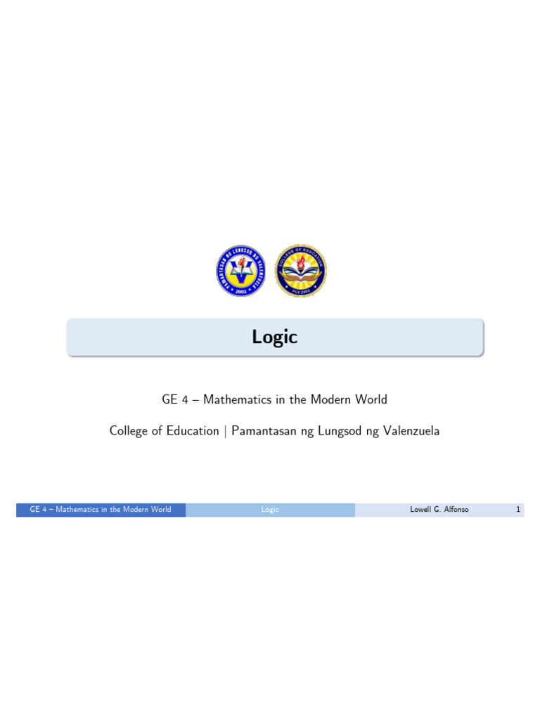 Logic Concepts in Modern Mathematics | PDF | If And Only If | Logic