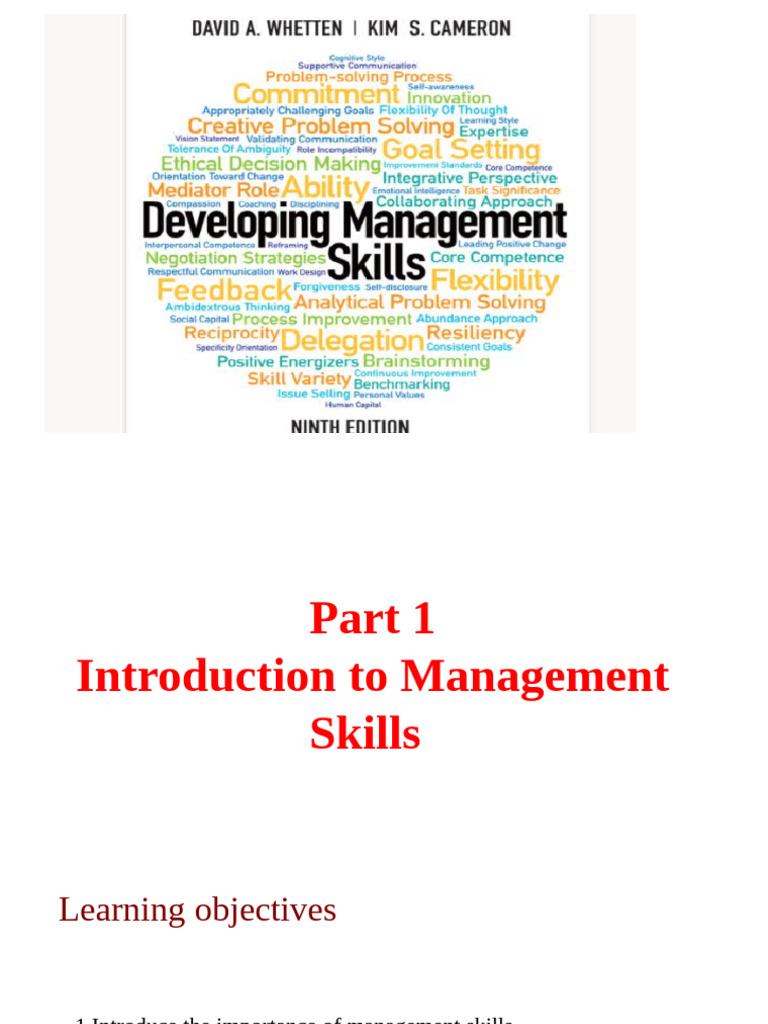 Essential Management Skills Overview | PDF | Goal | Skill