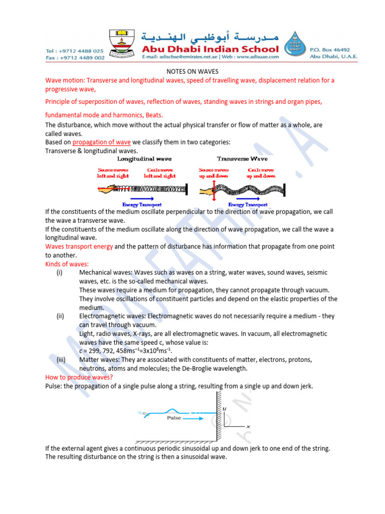 Understanding Wave Motion and Types | PDF | Waves | Physics