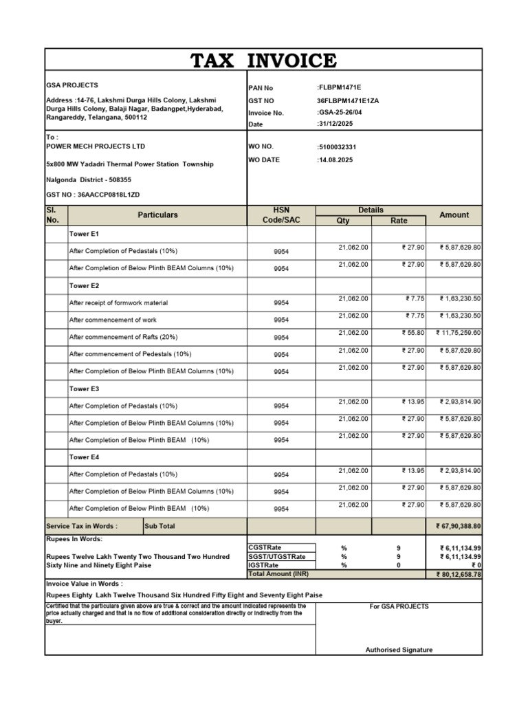 Invoice 04 | PDF | Rupee | Taxation
