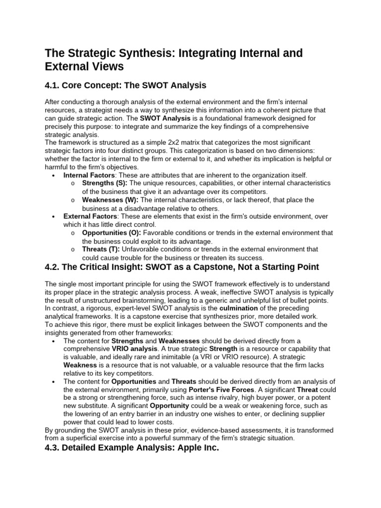 Effective SWOT Analysis for Strategy | PDF | Swot Analysis | Apple Inc.