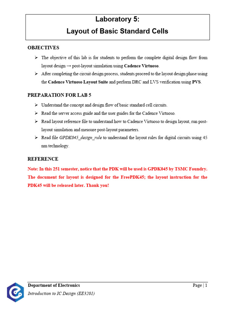 CMOS Standard Cell Layout Design Lab | PDF | Cmos | Logic Gate
