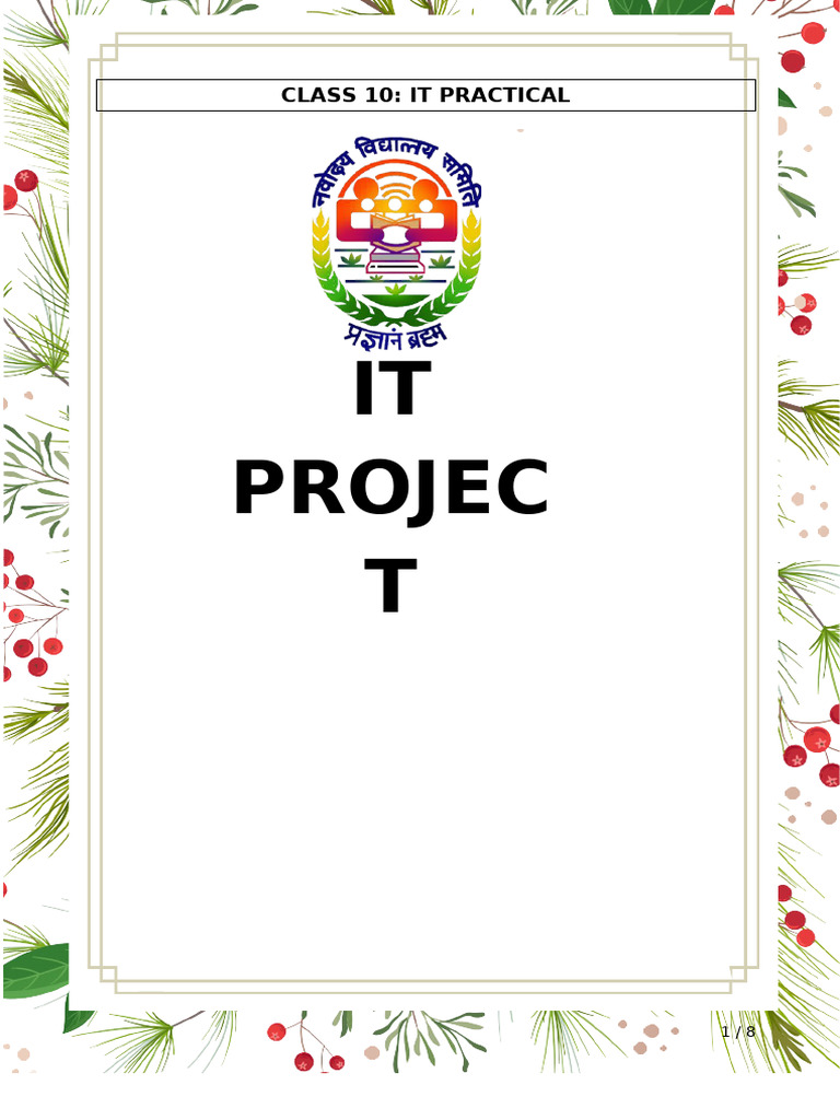 Class 10 IT Practical Project Overview | PDF
