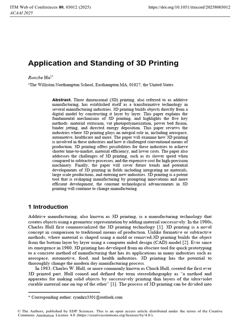 Understanding 3D Printing Technologies | PDF | 3 D Printing | Secondary ...
