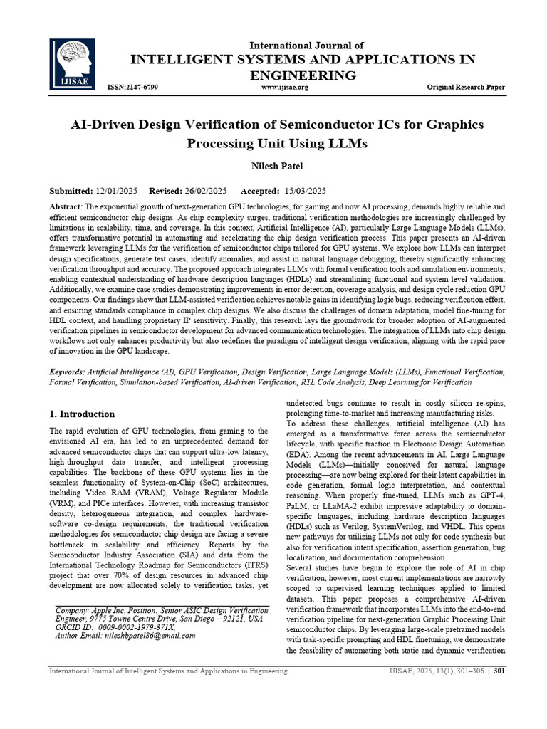 AI-Driven GPU Chip Verification Using LLMs | PDF | Hardware Description ...