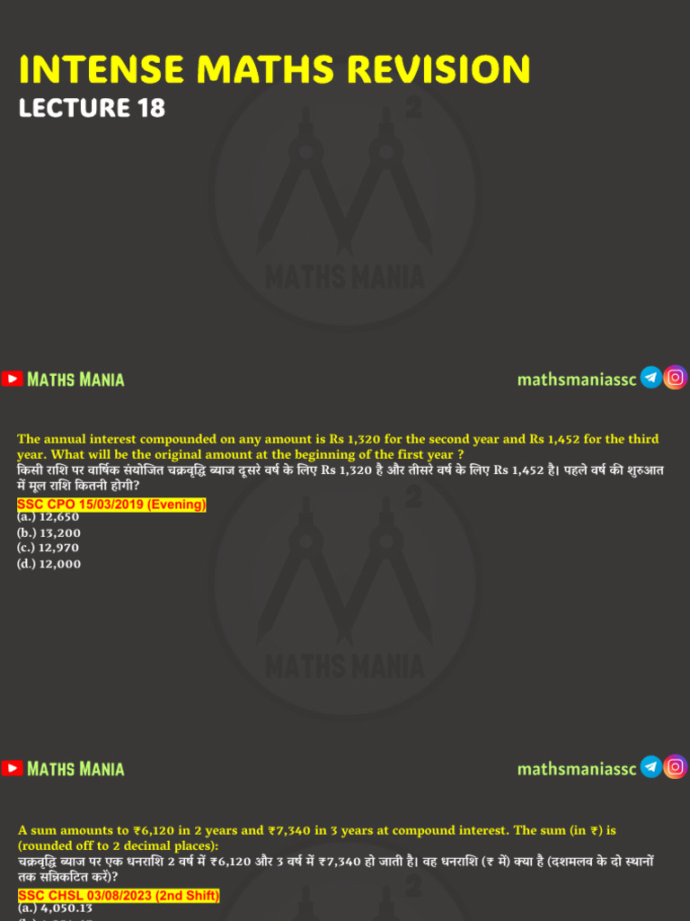 Compound Interest Math Problems | PDF | Interest | Debt