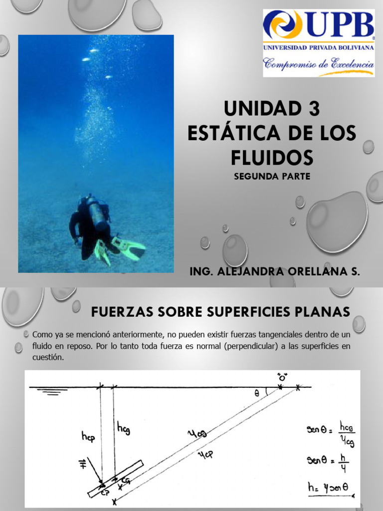 UNIDAD 3 - Estática de Los Fluidos (Segunda Parte) | PDF | Presión | Fuerza