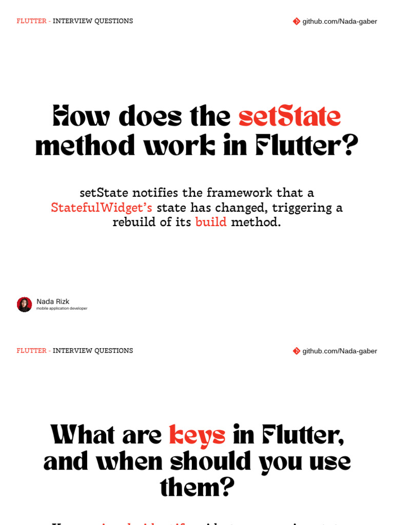 Flutter Interview Questions Guide | PDF | Mobile App | Variable ...