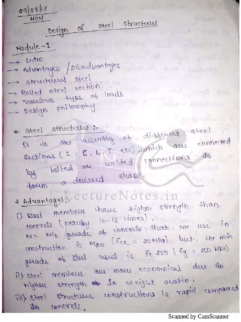Design Steel Structure Full Notes | PDF