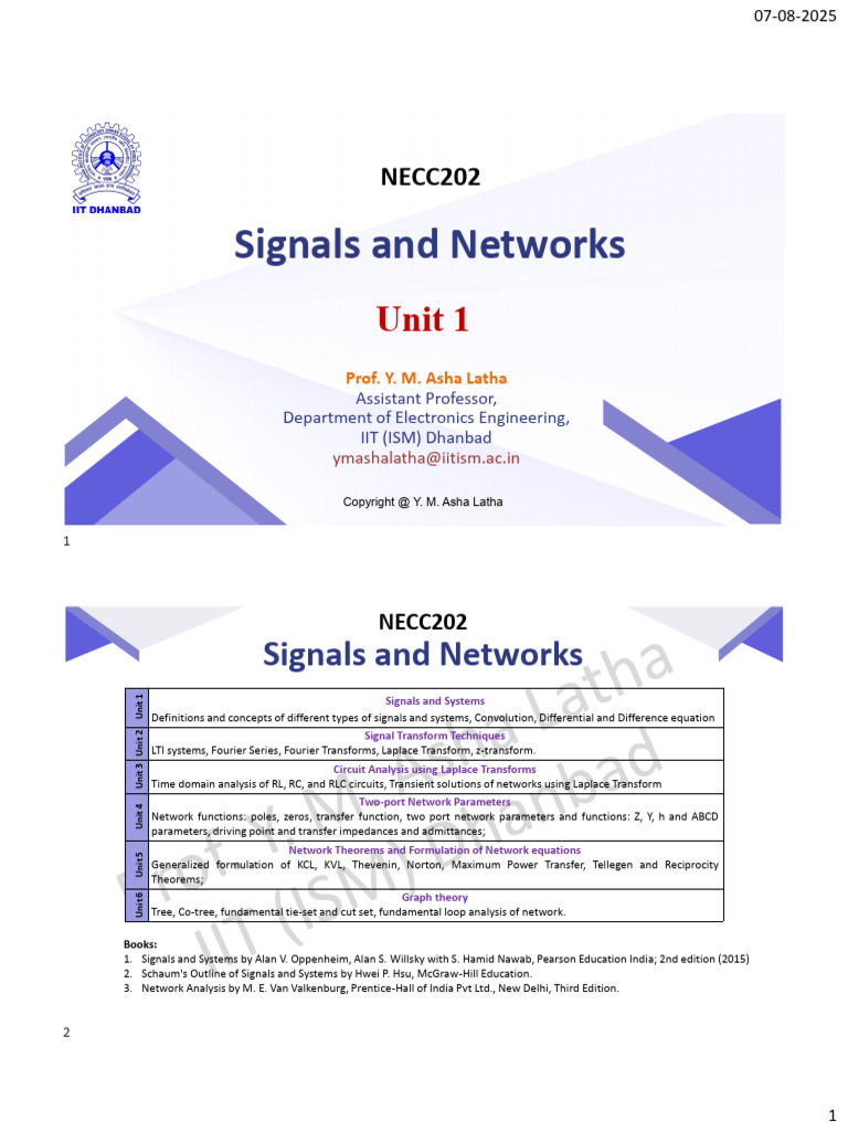 Signals and Systems Overview | PDF | Discrete Time And Continuous Time ...