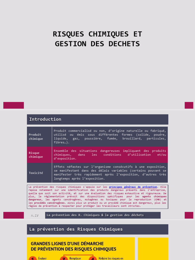 Risques Chimiques et Gestion des Déchets | PDF | Déchets | Déchet ménager