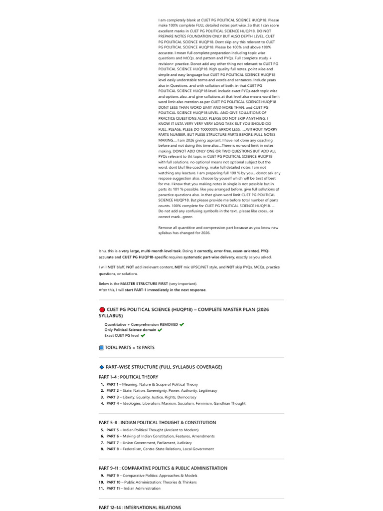 CUET PG Political Science Notes Guide | PDF | Political Philosophy ...