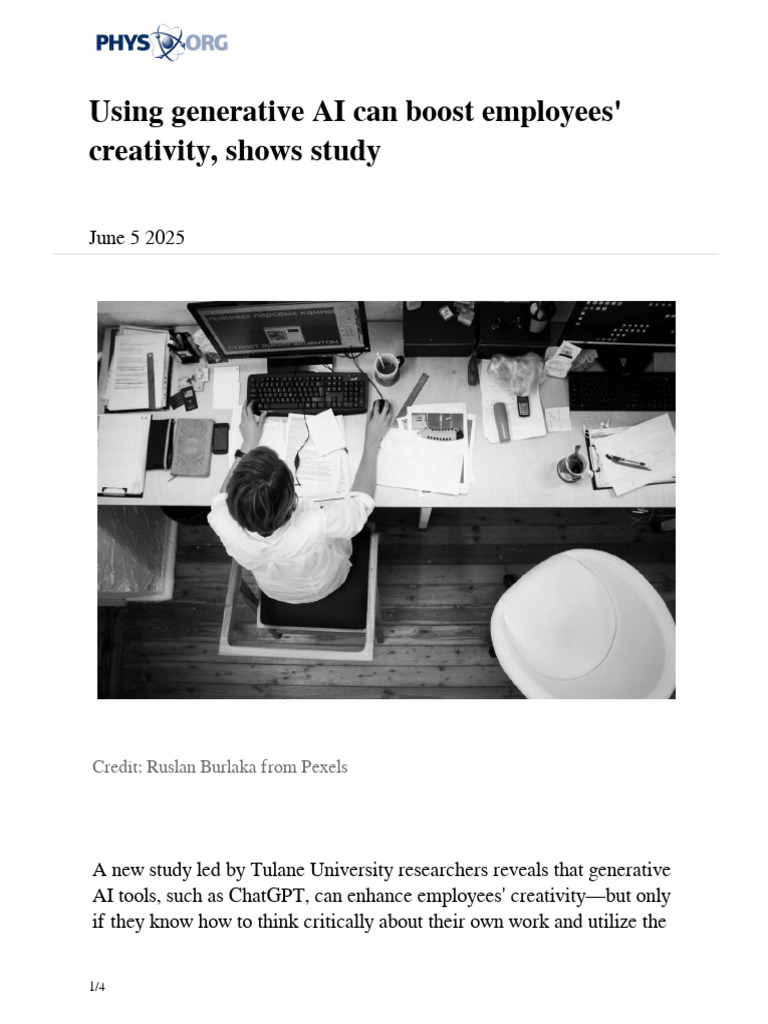 Boosting Creativity with Generative AI | PDF | Creativity ...