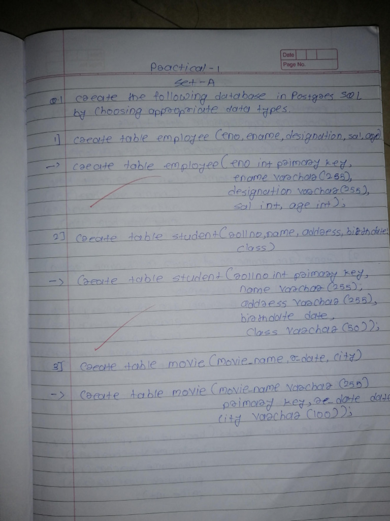DBMS Practical 1 To 4 | PDF