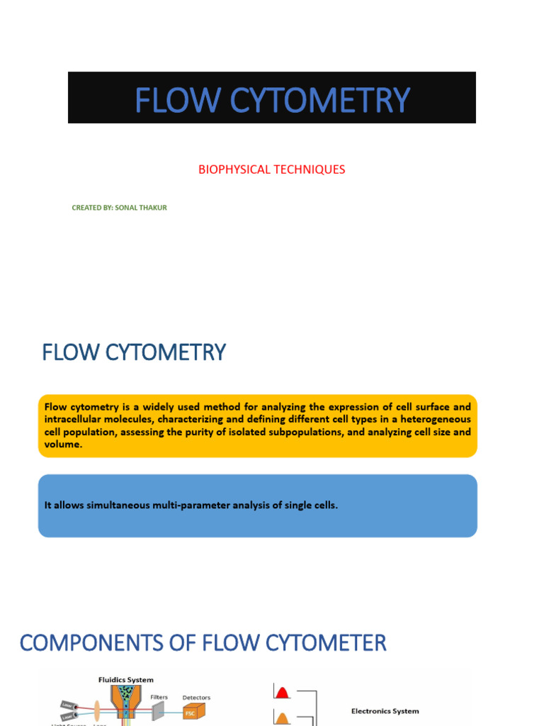 FLOW CYTOMETRY ppt | PDF