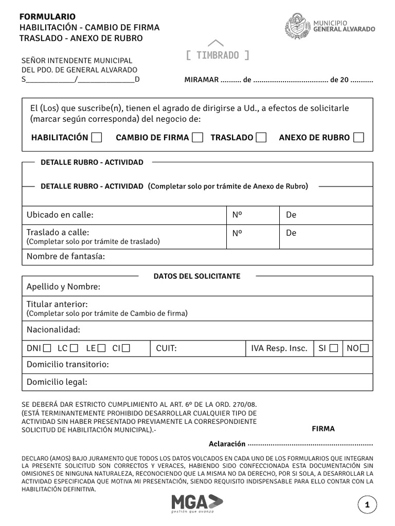 FORMHABILITACIONMGA | PDF
