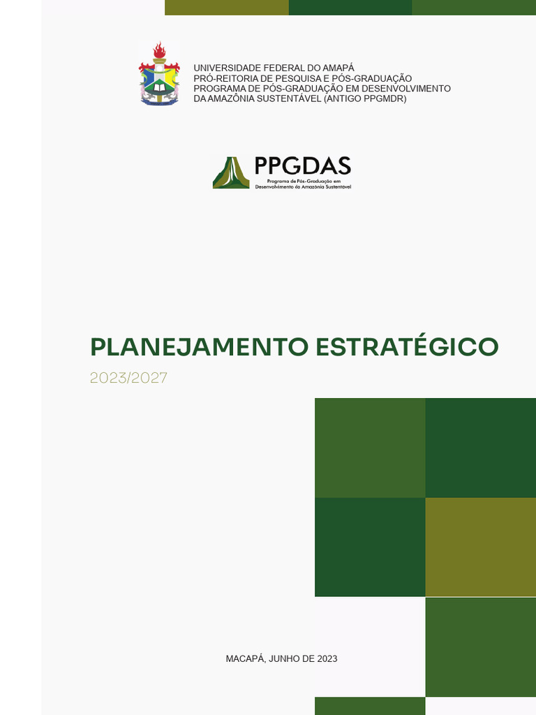 Planejamento Estratégico PPGDAS 2023-2027 | PDF | Pós-graduação ...