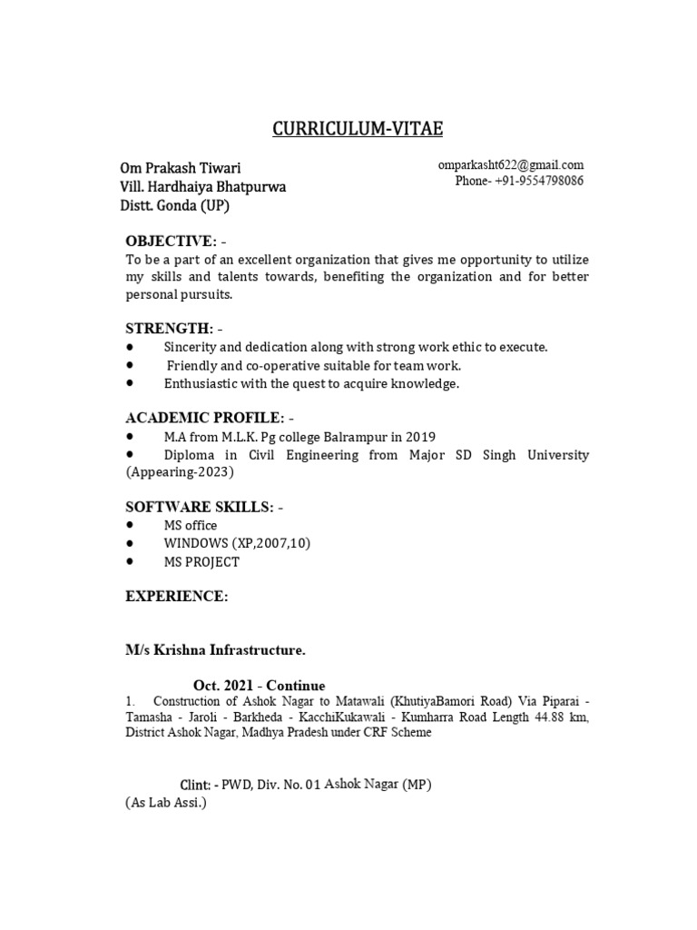 OM Prakash Resume | PDF