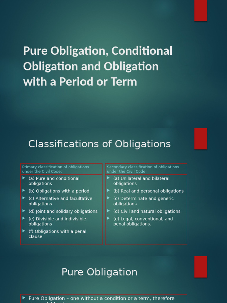 Pure Conditional and Obligation With a Period | PDF | Lease | Private Law