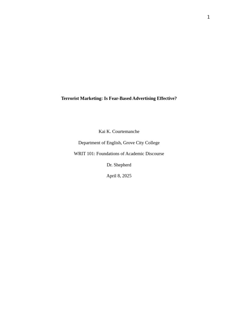 Terrorist Marketing: Is Fear-Based Advertising Effective? | PDF | Fear ...