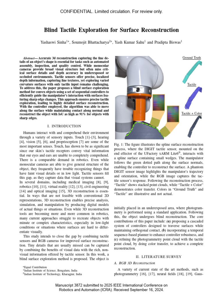 Tactile Surface Reconstruction Method | PDF | Robotics | Somatosensory ...