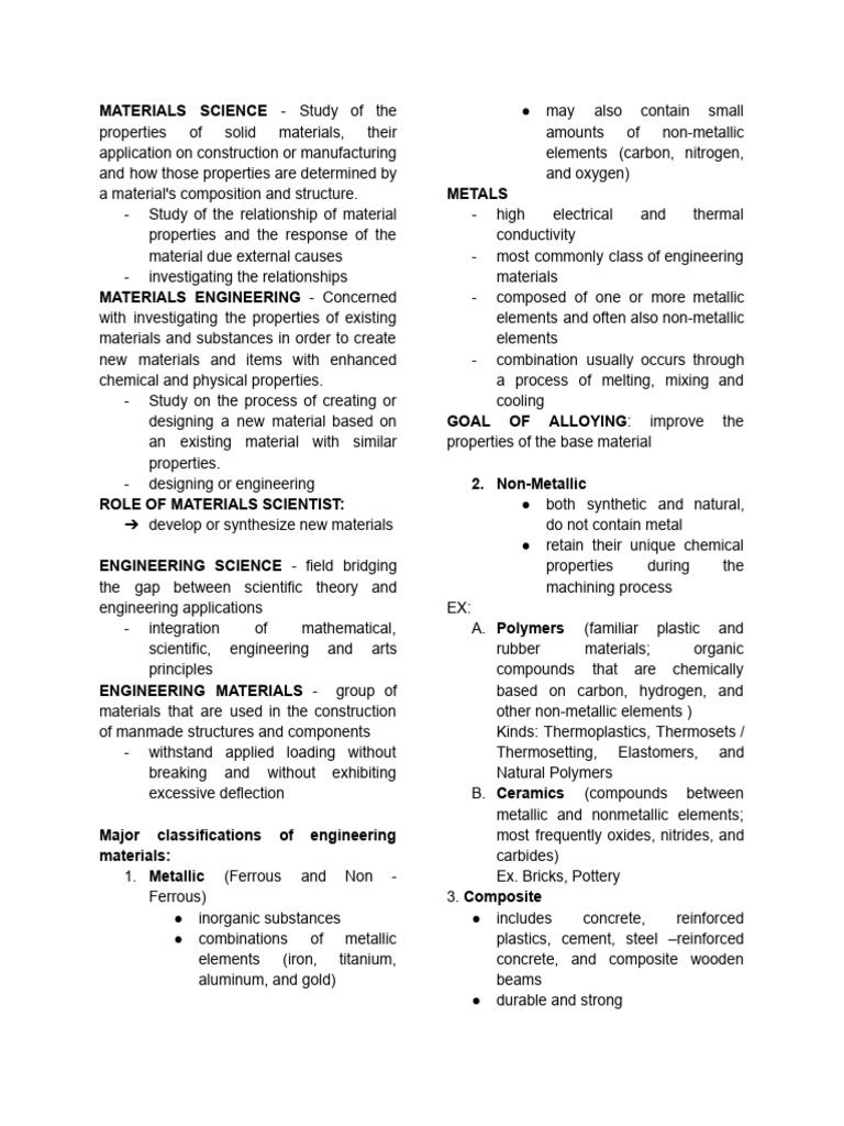 Overview of Materials Science and Engineering | PDF | Metals | Hardness